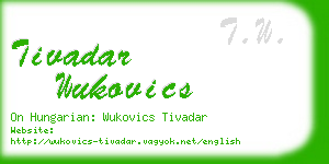 tivadar wukovics business card